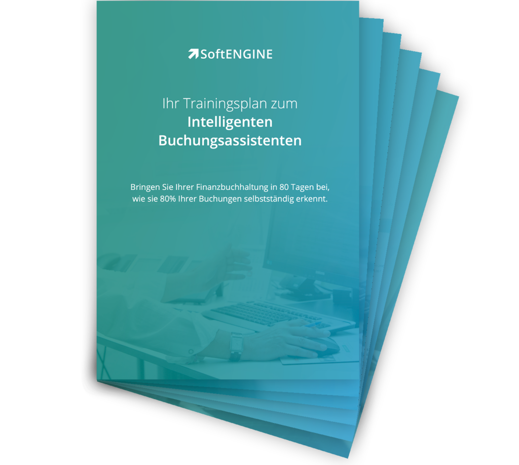 Whitepaper Icon - Ihr Trainingsplan zum Intelligenten Buchungsassistenten - Bringen Sie Ihrer Finanzbuchhaltung in 80 Tagen bei, wie sie 80 Prozent Ihrer Buchungen selbstständig erkennt