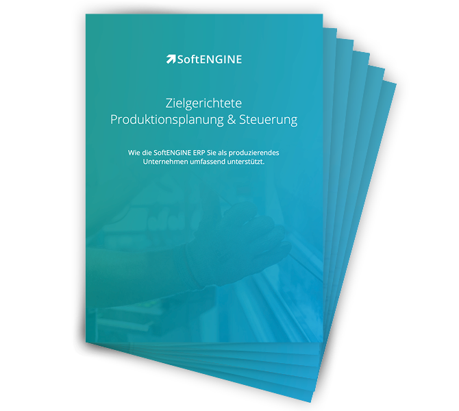 Whitepaper Icon - Zielgerichtete Produktionsplanung und Steuerung: Wie die SoftENGINE ERP Sie als produzierendes Unternehmen umfassend unterstützt