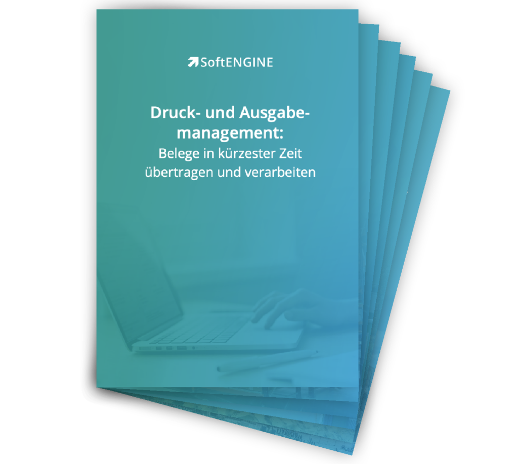 Whitepaper Icon - Druck- und Ausgabemanagement: Belege in kürzester Zeit übertragen und verarbeiten