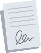 Icon Absichtserklärung - Papierblatt mit Text und Unterschrift